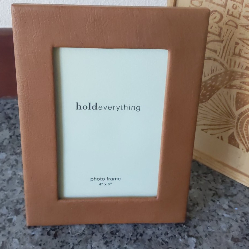 4 "Hold Everything" Leather and Suede Frames NWOT